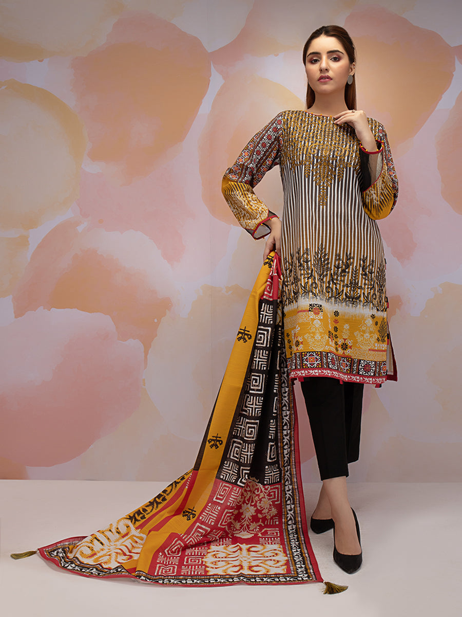 ACE 12087 (W21) Unstitched Embroidered Khaddar 3 Piece