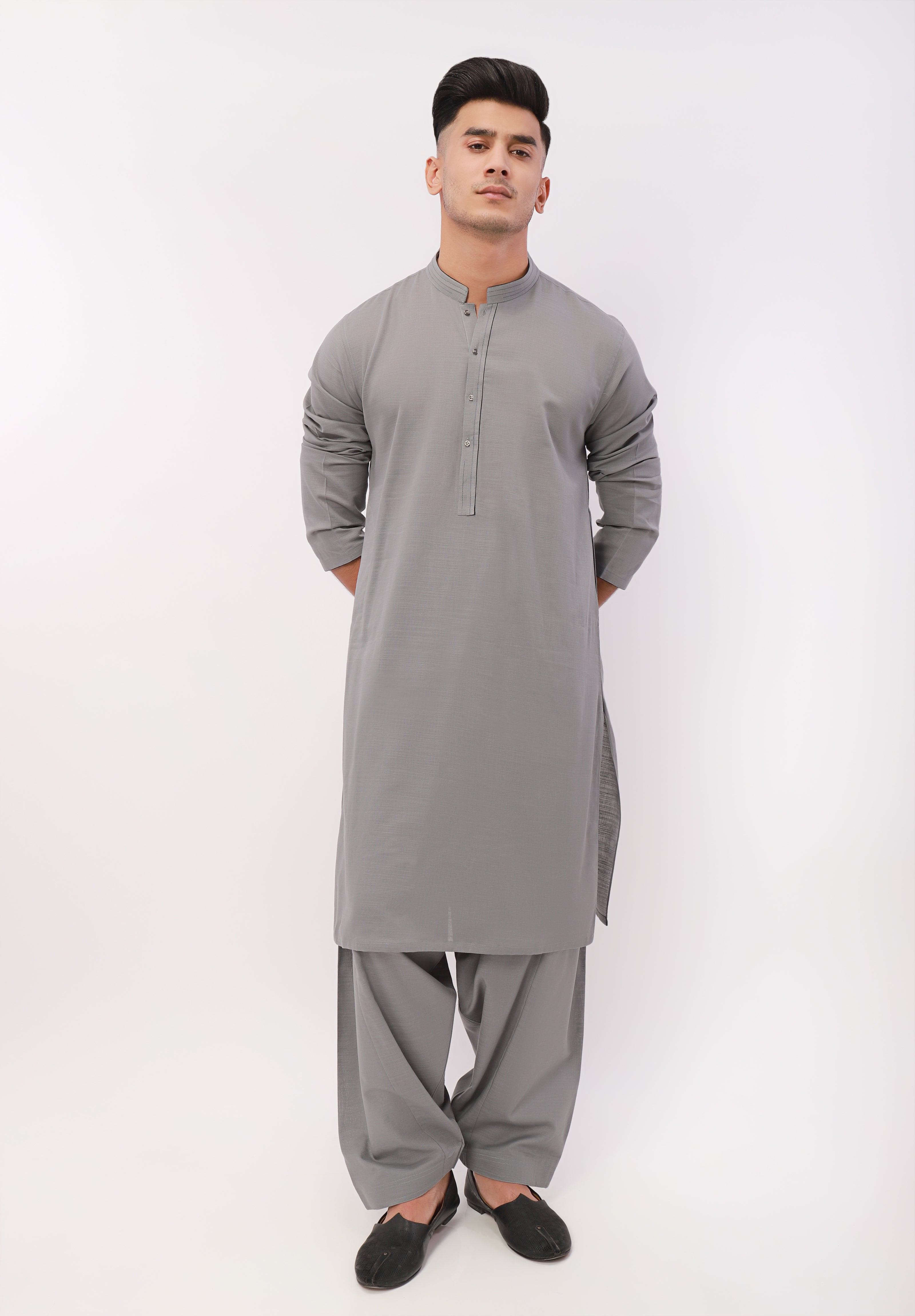Men's Grey Shalwar Kameez - ACE 60111 (S21)