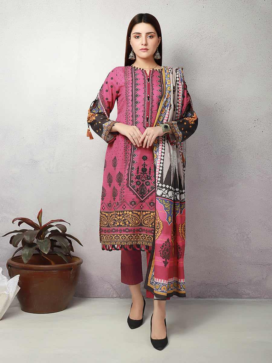 ACE 12120 (W21) Unstitched Embroidered Khaddar 3 Piece