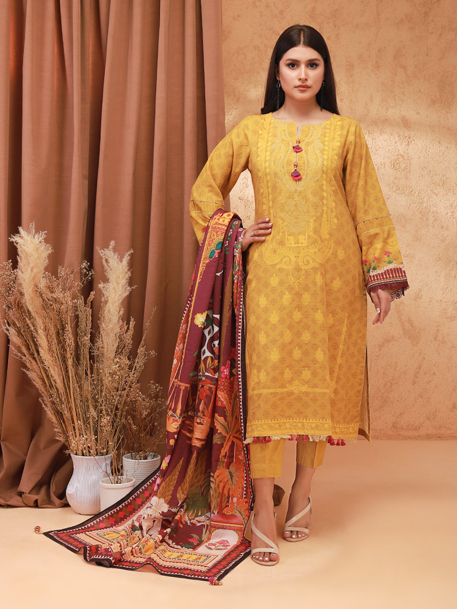 ACE 12162 (W21) Unstitched Embroidered Khaddar 3 Piece