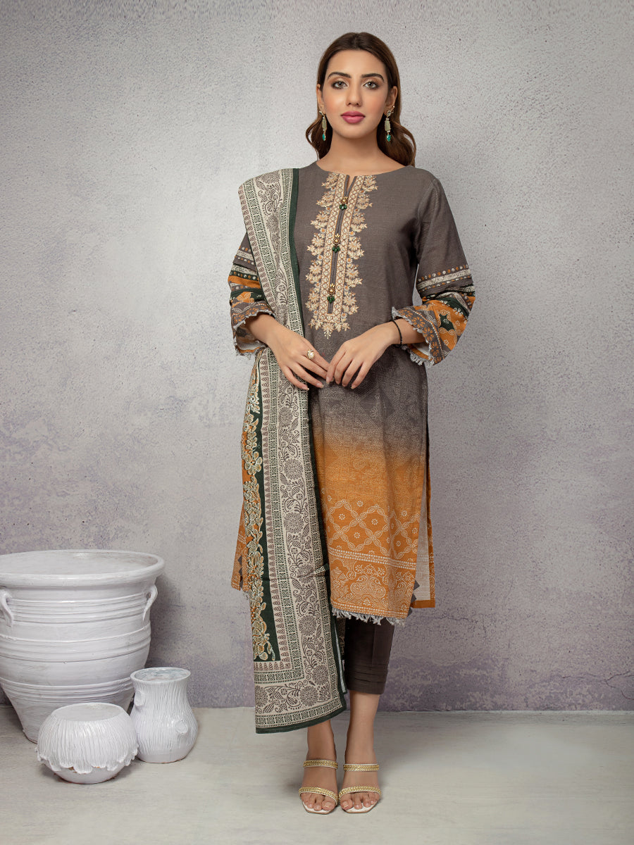 ACE 12125 (W21) Unstitched Embroidered Khaddar 3 Piece