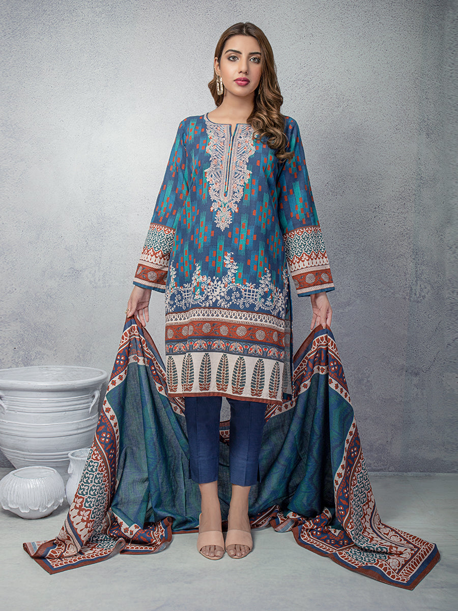 ACE 12131 (W21) Unstitched Embroidered Khaddar 3 Piece