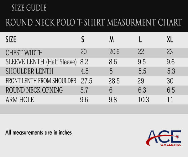 Men's Blue Round Neck Half Sleeve T-Shirt - ACE 44004 (S21)
