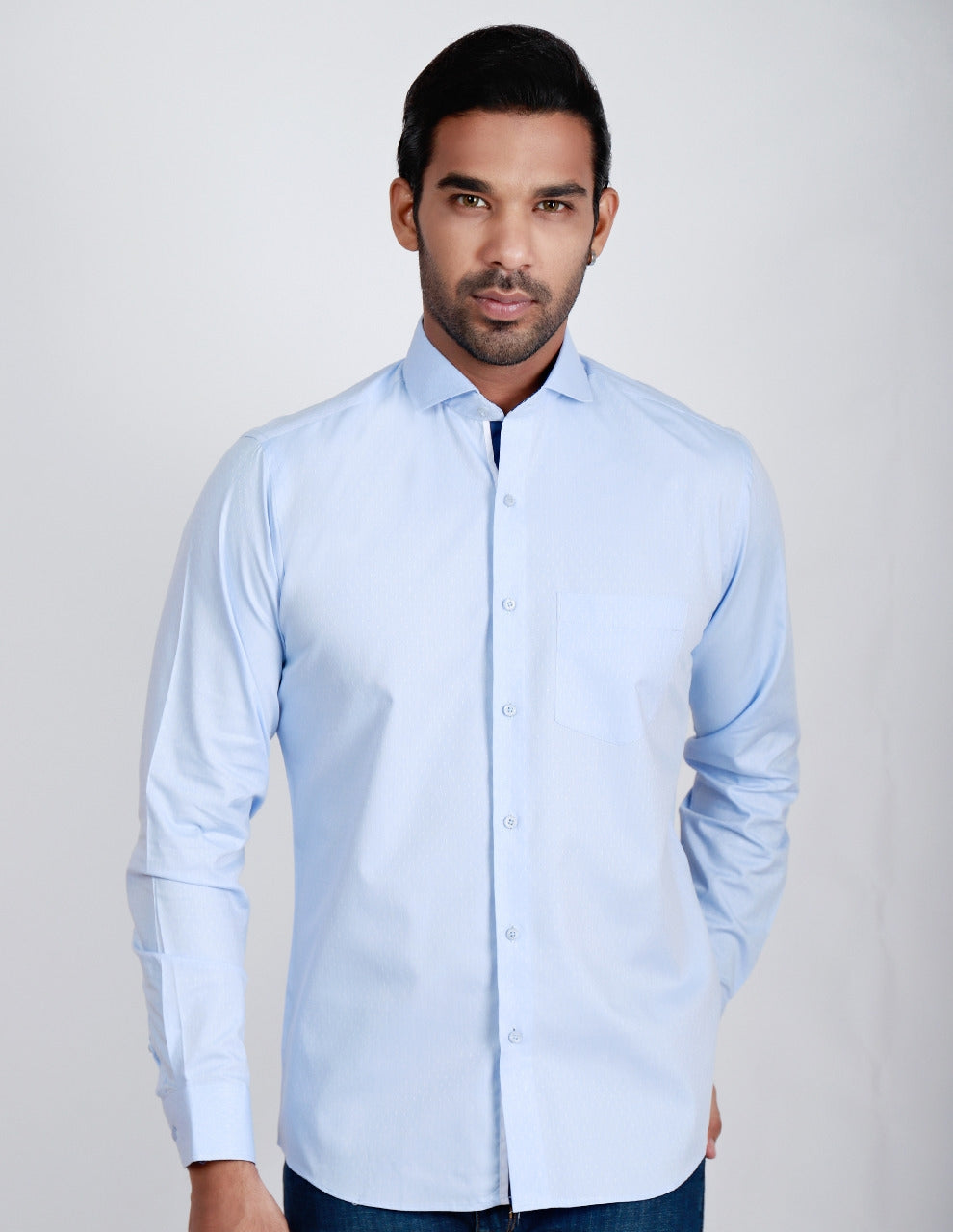 Men's Blue Full Sleeve Formal Shirt - ACE 15006 (W19)