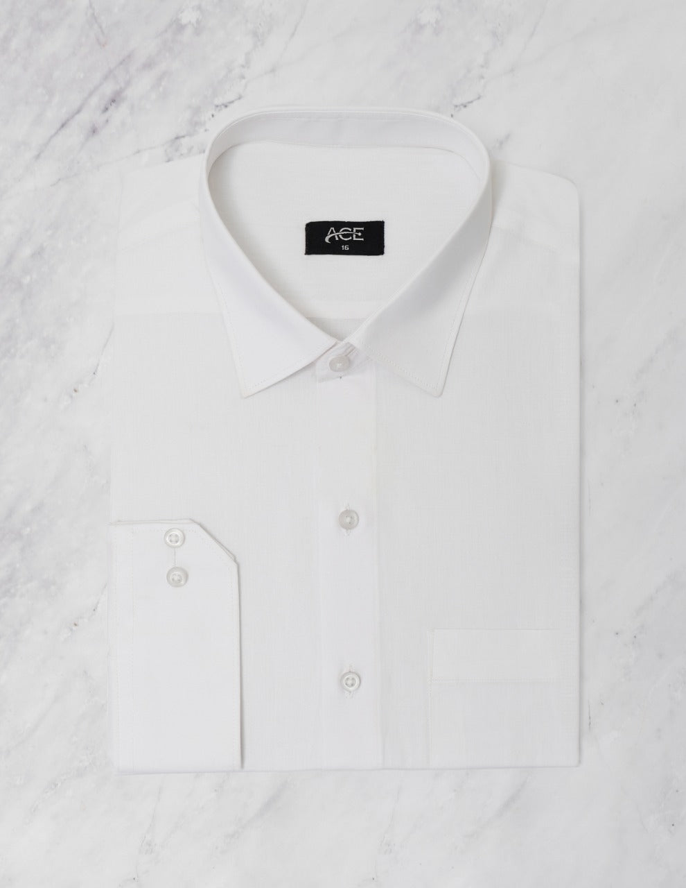 Men's White Full Sleeve Formal Shirt - ACE 15032 (S20)